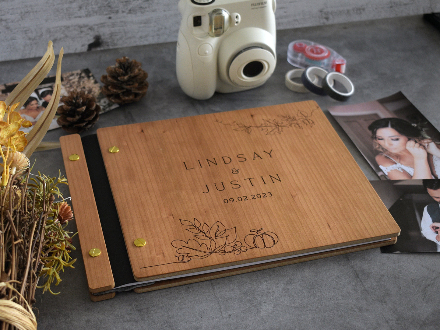 Minimalistic Fall Wedding Guest Book, Photos and Heartfelt Messages, Wedding Album