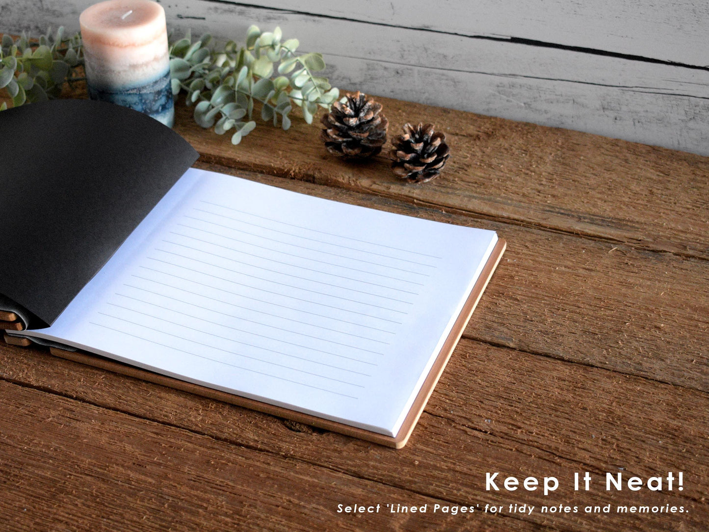 Flower Wooden Memorial Guest Book