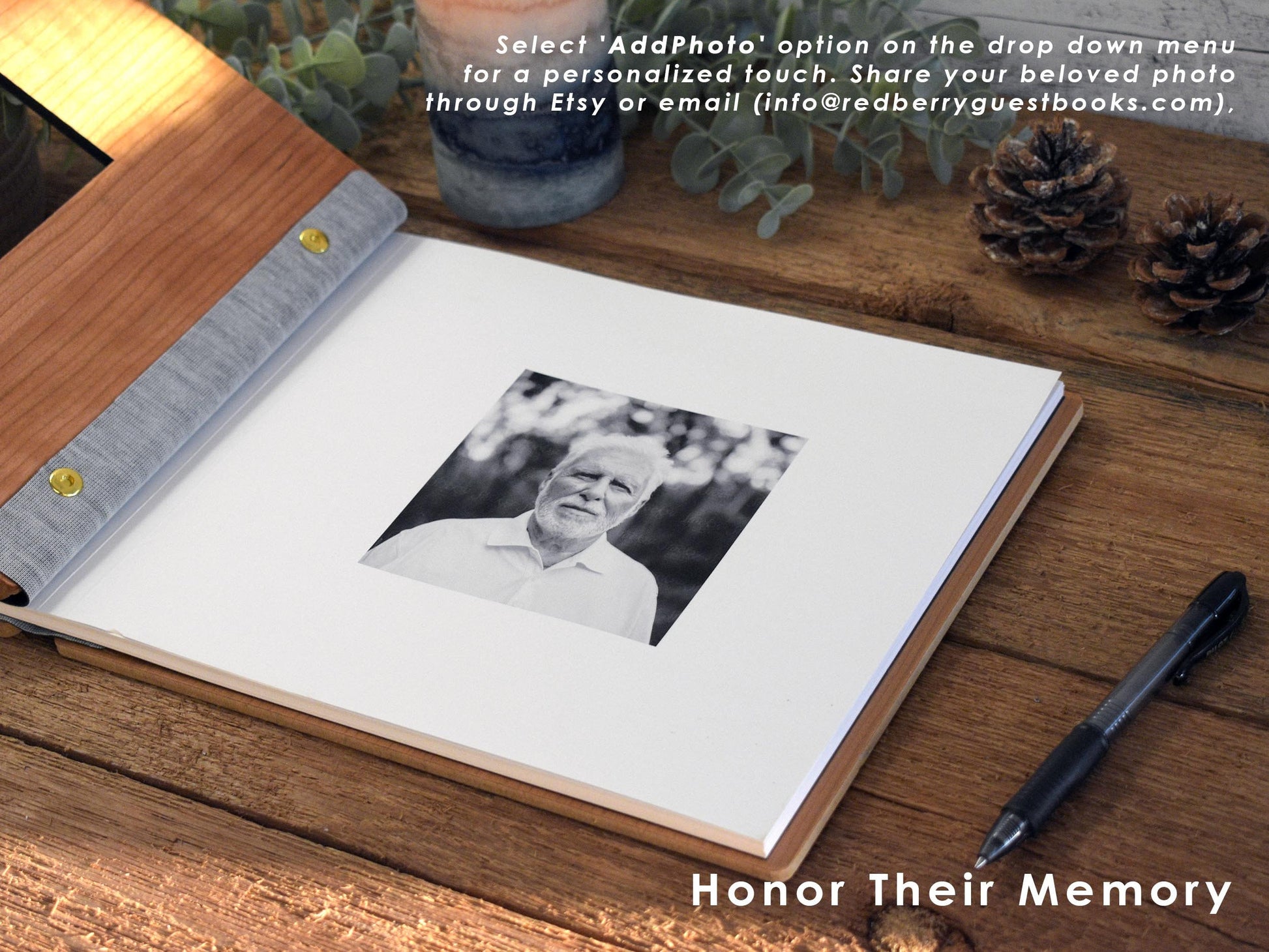 In Loving Memory Wooden Memorial Guest Book – RedBerry Guest Books