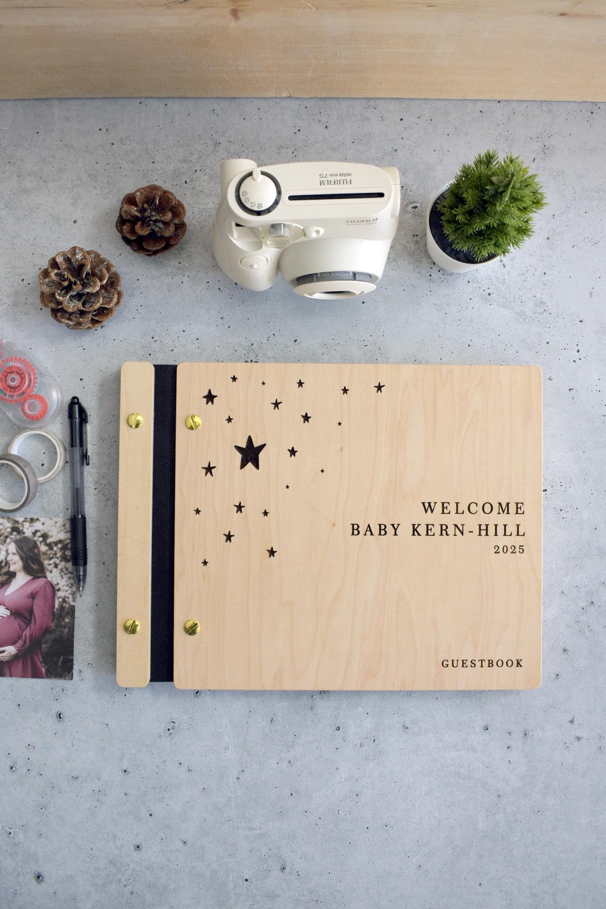 Polaroid Baby Shower Guest Book, Baby Shower Gift, Baby Shower Book, Baby Shower Photo Album, Baby Shower Guest Book Alternative