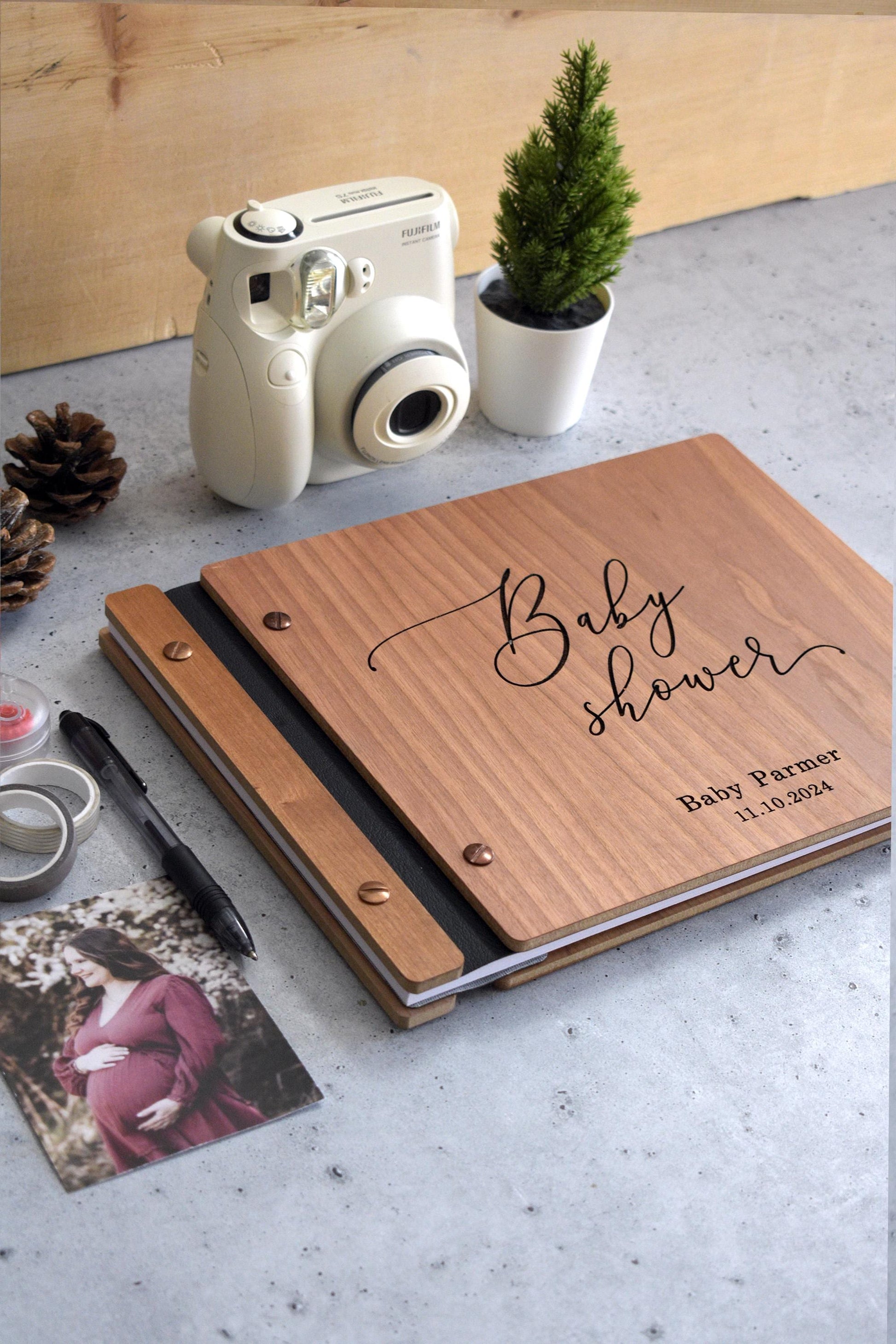 Polaroid Baby Shower Guest Book, Baby Shower Gift, Baby Shower Book, Baby Shower Photo Album, Baby Shower Guest Book Alternative