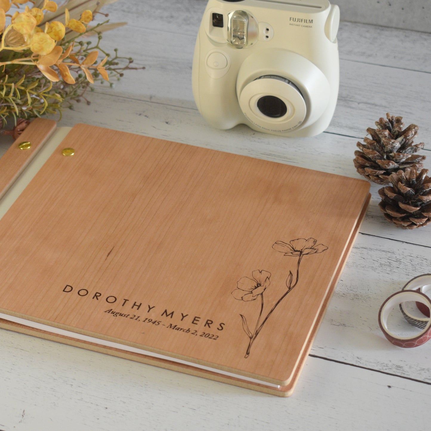 Memorial Guest Book with Lily Flowers